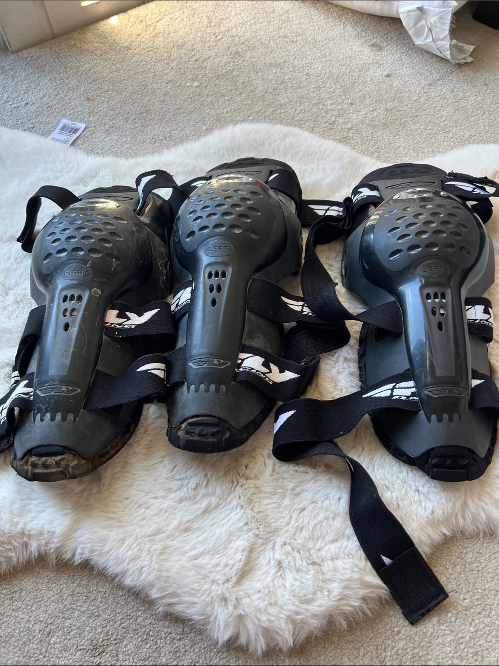 Black Lightweight Protective Pads with Adjustable Straps
